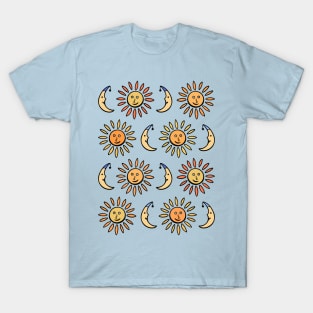 Cute Sun and Moon Pattern T-Shirt